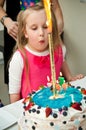 Young girl with birthday cake Royalty Free Stock Photo