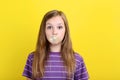 Girl blowing bubble gum Royalty Free Stock Photo