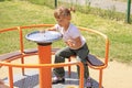 Young girl on the carousel