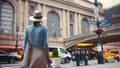 Young girl at the at the Central Station, NYC Royalty Free Stock Photo