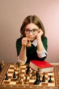 Young girl chess player