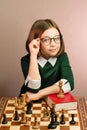 Young girl chess player