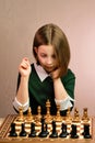 Young girl chess player