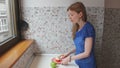 Young girl choosing healthier food option