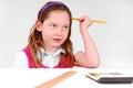 Young girl concentrating