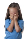 Young girl covering her eyes over Royalty Free Stock Photo