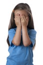 Young girl covering her face over. Royalty Free Stock Photo