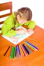 Young girl with crayons