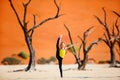 Young girl in Deadvlei Namibia Royalty Free Stock Photo