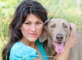 Young girl with dog