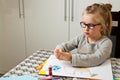 Young girl doing art work with paper Royalty Free Stock Photo