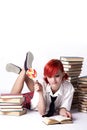 Young girl doing homework Royalty Free Stock Photo