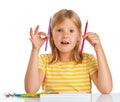 Young girl drawing Royalty Free Stock Photo