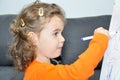 Young girl drawing Royalty Free Stock Photo