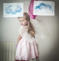 Young girl dressed as angel Royalty Free Stock Photo