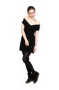 Young girl dressed in casual black dress Royalty Free Stock Photo