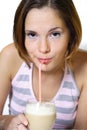 Young girl drinking coffee Royalty Free Stock Photo