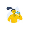 A young girl drinks water. A healthy habit and immunity support. Vector flat illustration