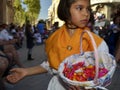 Young girl at easter procession in Murcia, Spain
