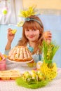 Young girl in easter time Royalty Free Stock Photo