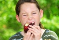 Young girl eating apple Royalty Free Stock Photo