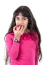 Young Girl Eating Apple Royalty Free Stock Photo