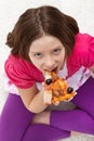 Young girl eating pizza Royalty Free Stock Photo