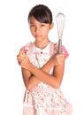 Young Girl With Egg Beater VIII Royalty Free Stock Photo