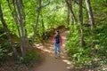 Young girl on the Emerald Falls Trail in Zion National Park.