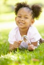 Young girl exploring nature