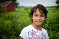 Young girl on a farm Royalty Free Stock Photo