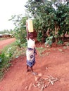 Young girl from fetching water.