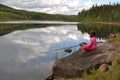 Young girl fishing Royalty Free Stock Photo