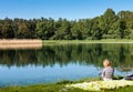 A young girl fishing Royalty Free Stock Photo