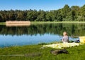 A young girl fishing Royalty Free Stock Photo