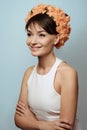 Young girl in flower crown Royalty Free Stock Photo