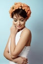 Young girl in flower crown Royalty Free Stock Photo