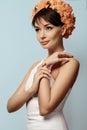 Young girl in flower crown Royalty Free Stock Photo