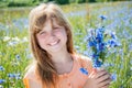 Young girl with flowers Royalty Free Stock Photo