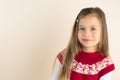 Young Girl with Flowing Hair, wearing Knitted Dress Royalty Free Stock Photo