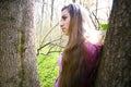 Young girl in the forest Royalty Free Stock Photo