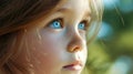 A young girl gazing into the distance her eyes filled with longing for the dreams she has yet to achieve Royalty Free Stock Photo