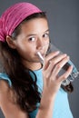 Young girl with a glass of water Royalty Free Stock Photo