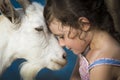 Young girl with goat Royalty Free Stock Photo