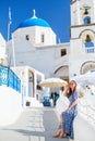 Young girl on Greek vacation Royalty Free Stock Photo