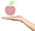 Young Girl Hand Holding Vitamins Apple