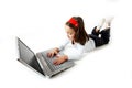 Young girl handling a laptop