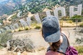 Girl behind Hollywood Sign in Los Angeles