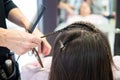 Young girl having braids done Royalty Free Stock Photo