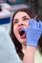 Young girl having dental check up Royalty Free Stock Photo